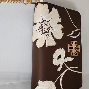 New Tagged Tory Burch Britten Floral Chain Wallet Convertible Crossbody Bag